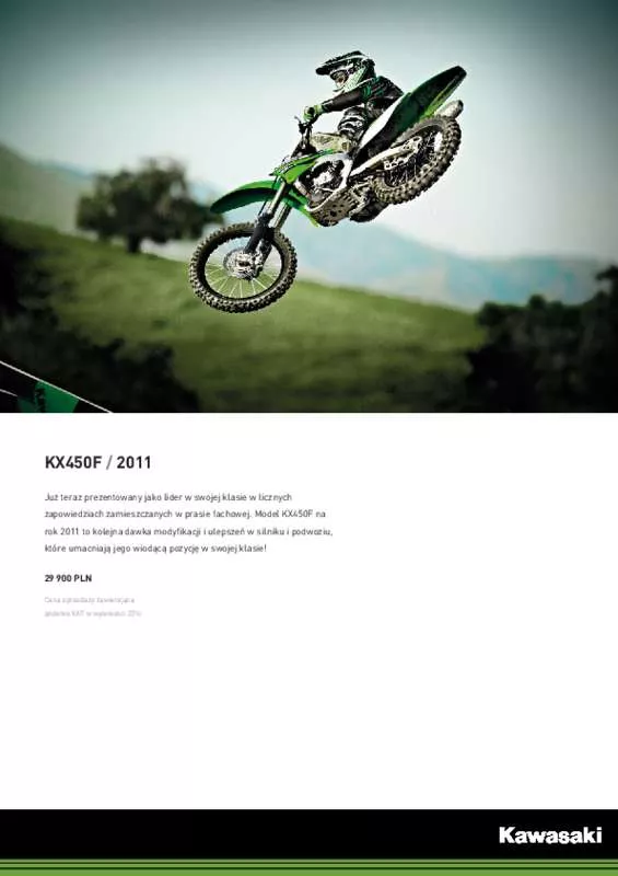 Mode d'emploi KAWASAKI KX 450F