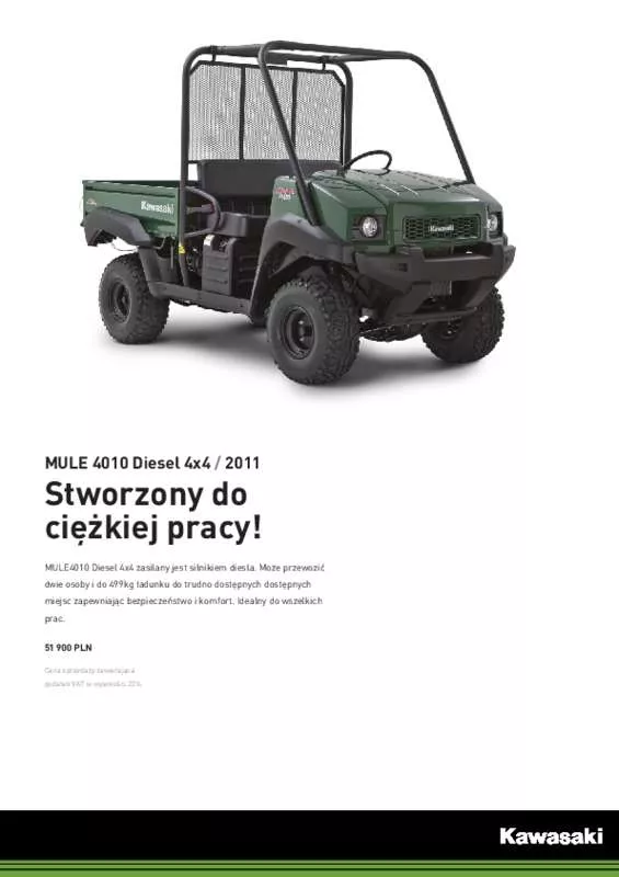 Mode d'emploi KAWASAKI MULE 4010 DIESEL 4X4