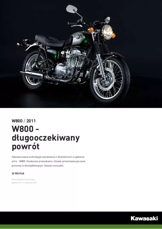 Mode d'emploi KAWASAKI W800