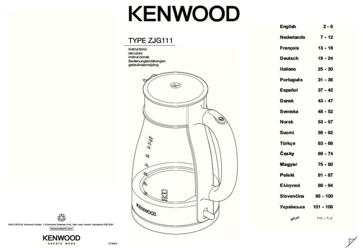 Mode d'emploi KENWOOD ZJG111CL
