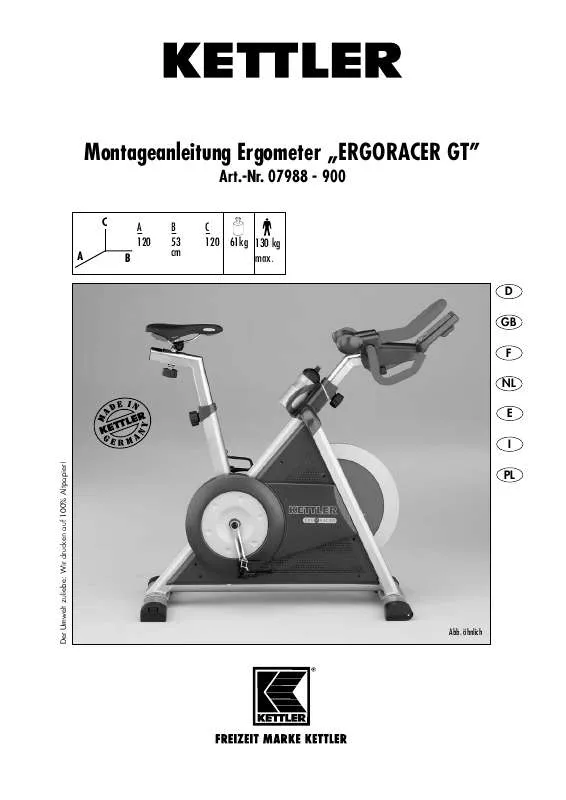 Mode d'emploi KETTLER ERGORACER GT