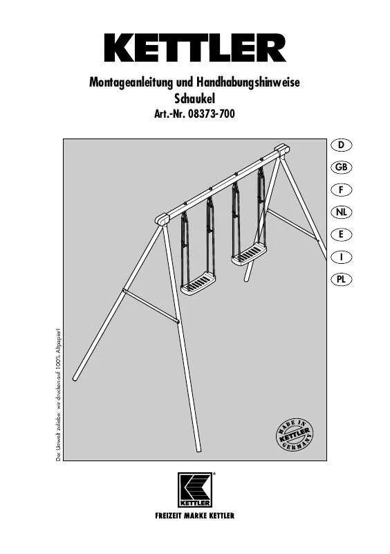 Mode d'emploi KETTLER SCHAUKEL 8373-700