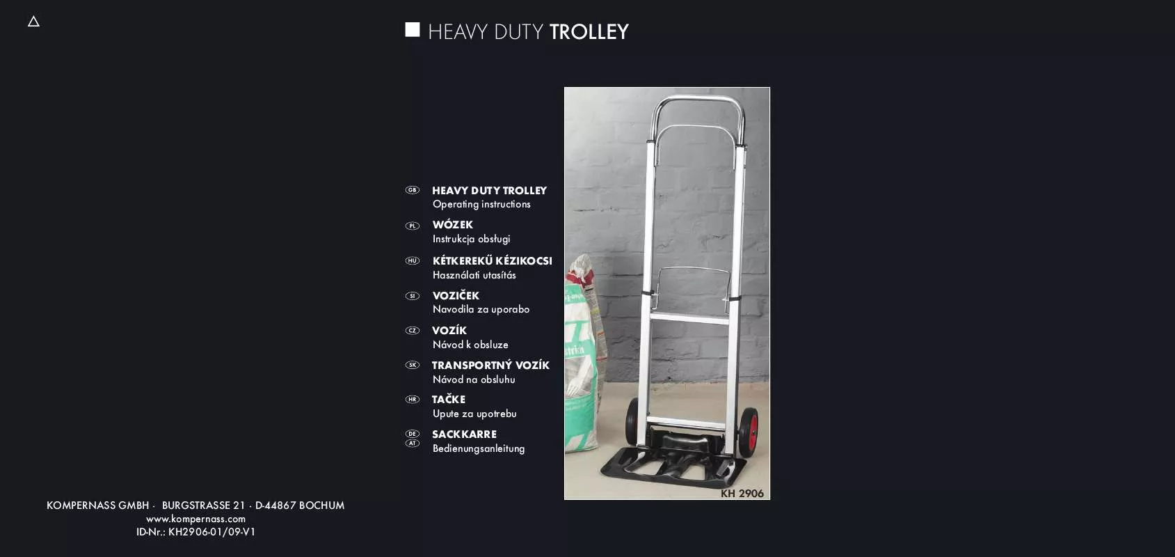 Mode d'emploi KOMPERNASS KH 2906 HEAVY DUTY TROLLEY