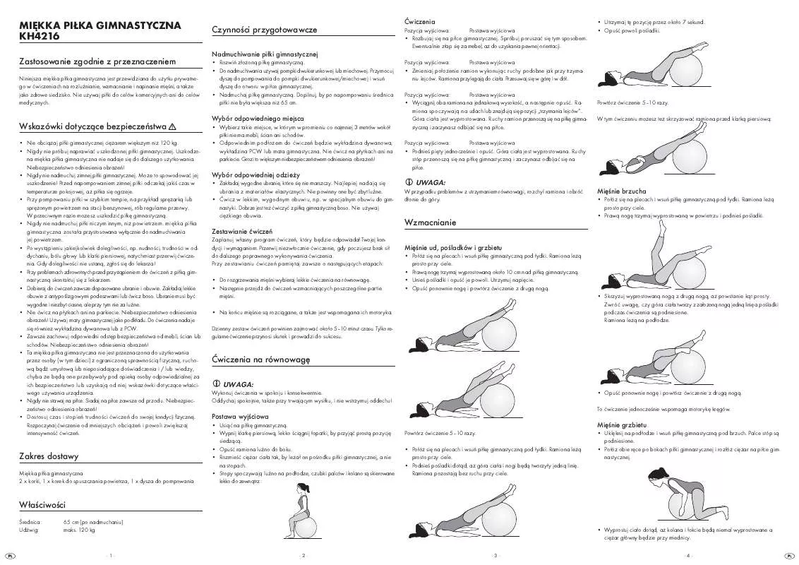 Mode d'emploi KOMPERNASS KH 4216 GYM BALL