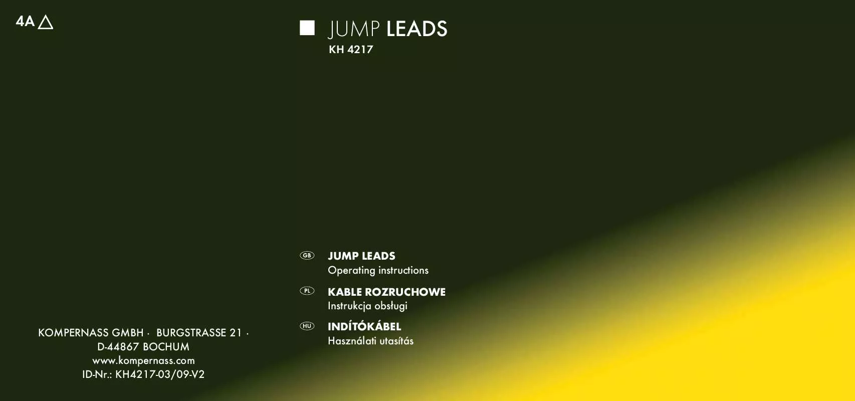 Mode d'emploi KOMPERNASS KH 4217 JUMP LEADS