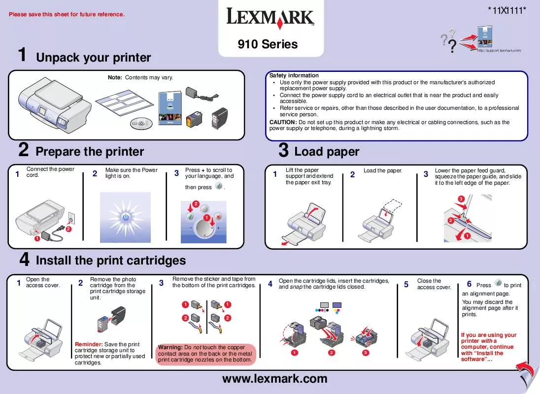 Mode d'emploi LEXMARK P915