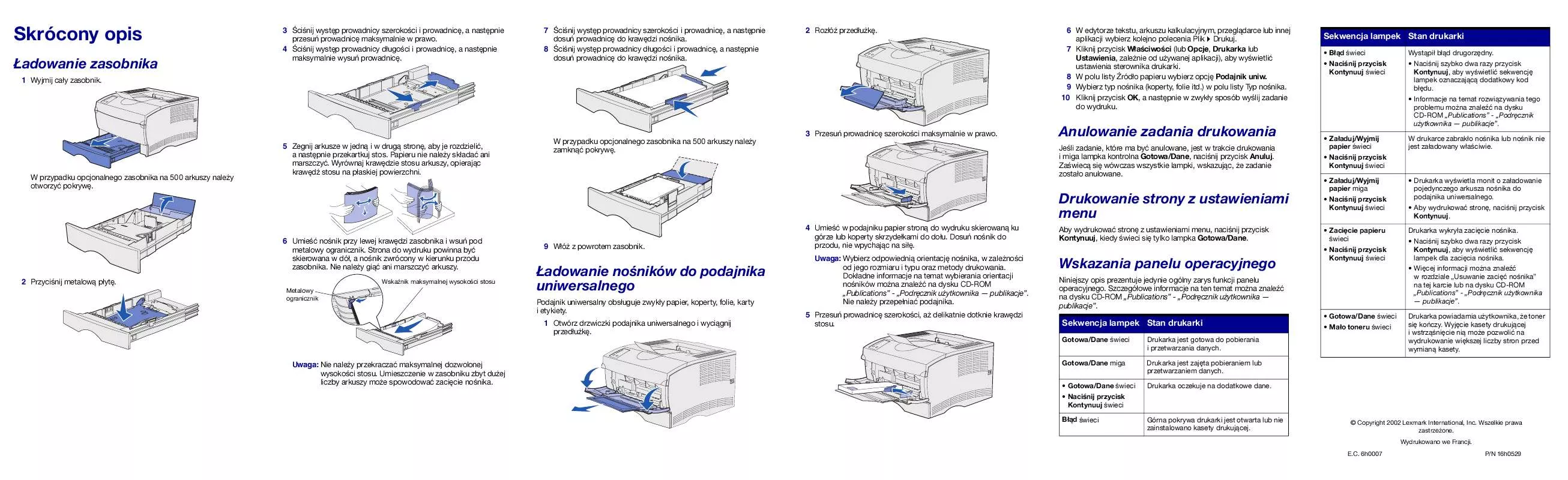 Mode d'emploi LEXMARK T420