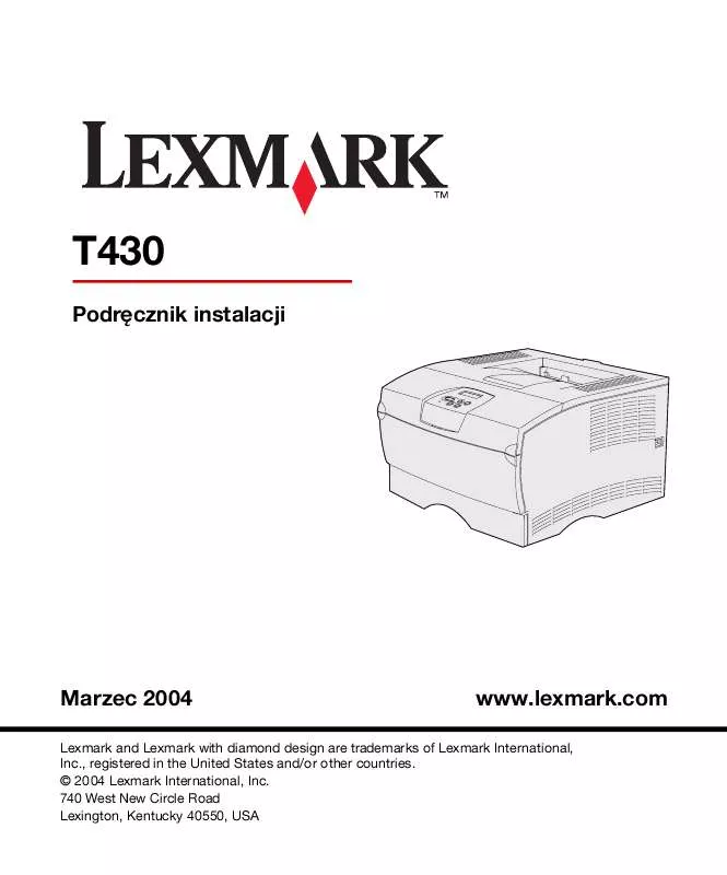 Mode d'emploi LEXMARK T430