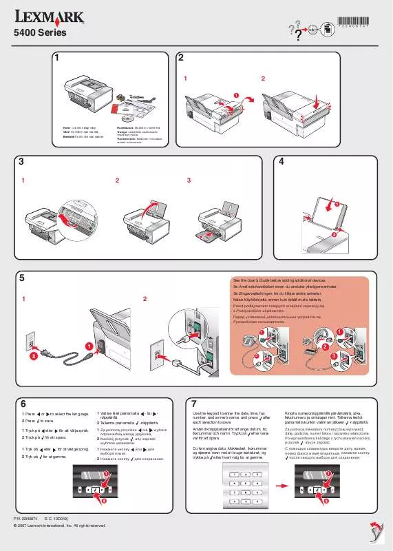 Mode d'emploi LEXMARK X5450