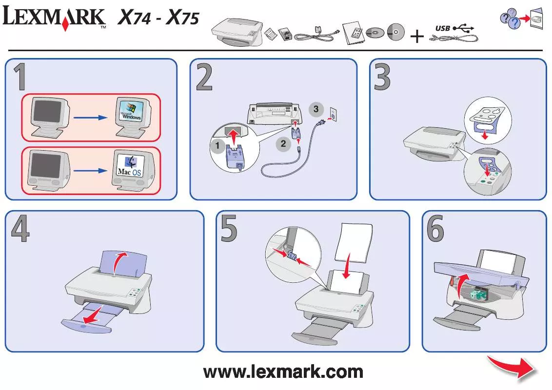 Mode d'emploi LEXMARK X74