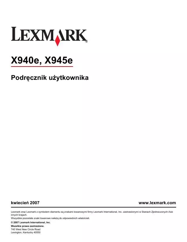 Mode d'emploi LEXMARK X945E