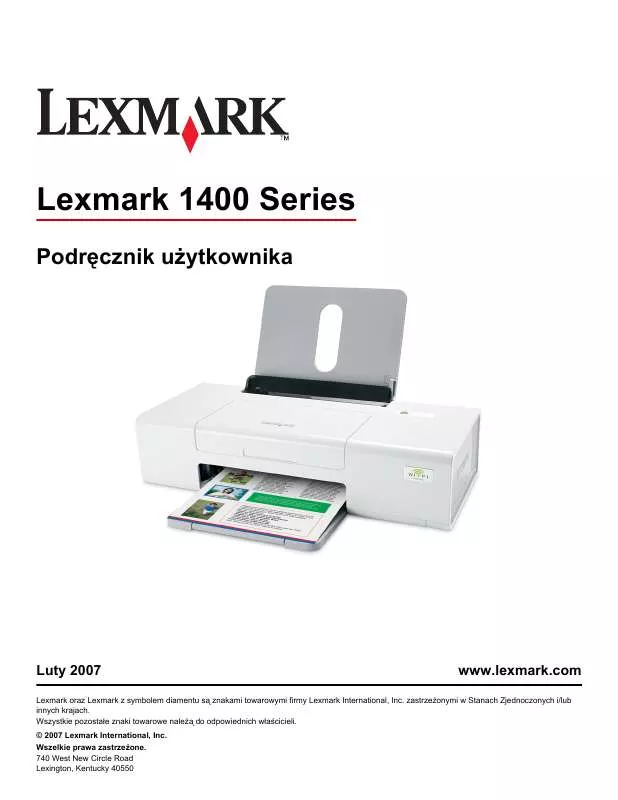 Mode d'emploi LEXMARK Z1420