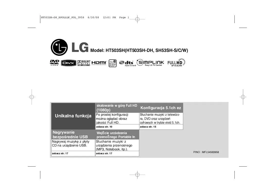 Mode d'emploi LG HT503SH