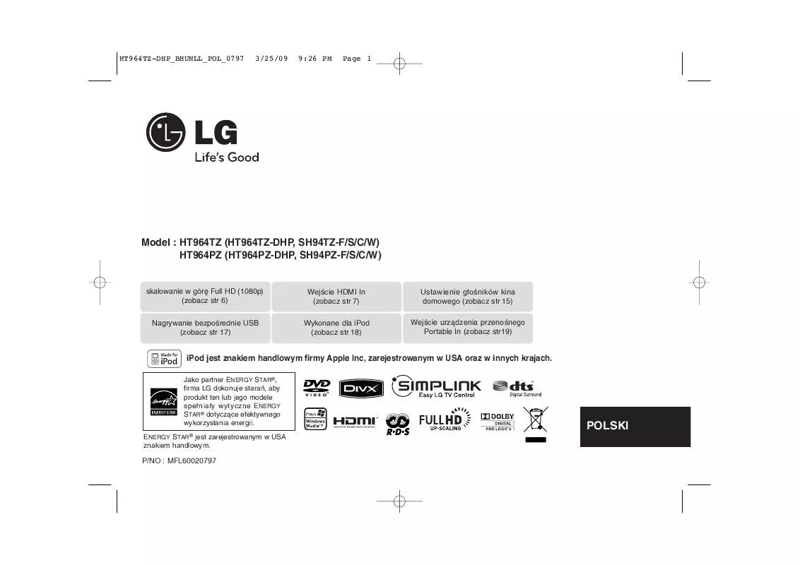 Mode d'emploi LG HT964TZ