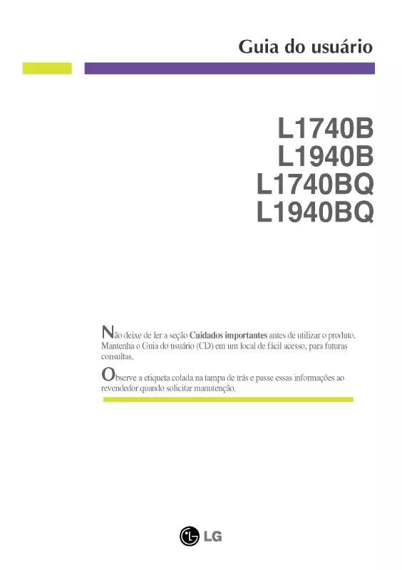 Mode d'emploi LG L1740BQ