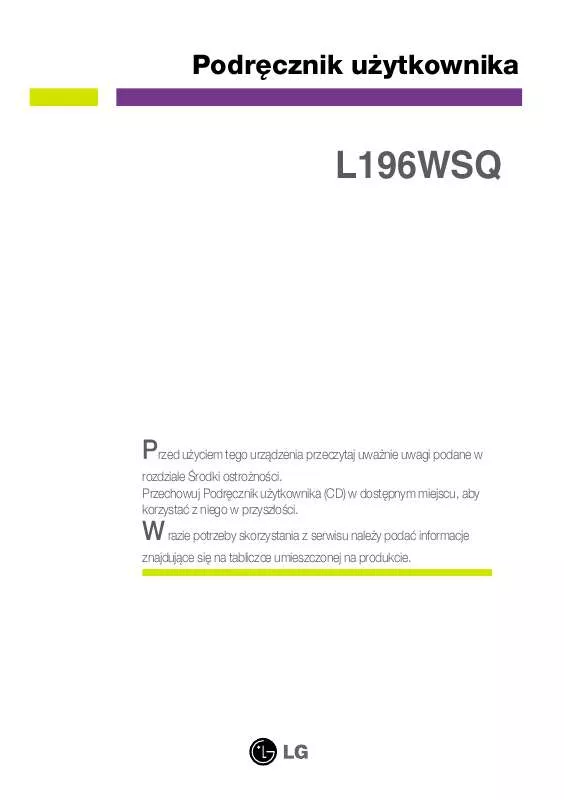 Mode d'emploi LG L196WSQ-WF
