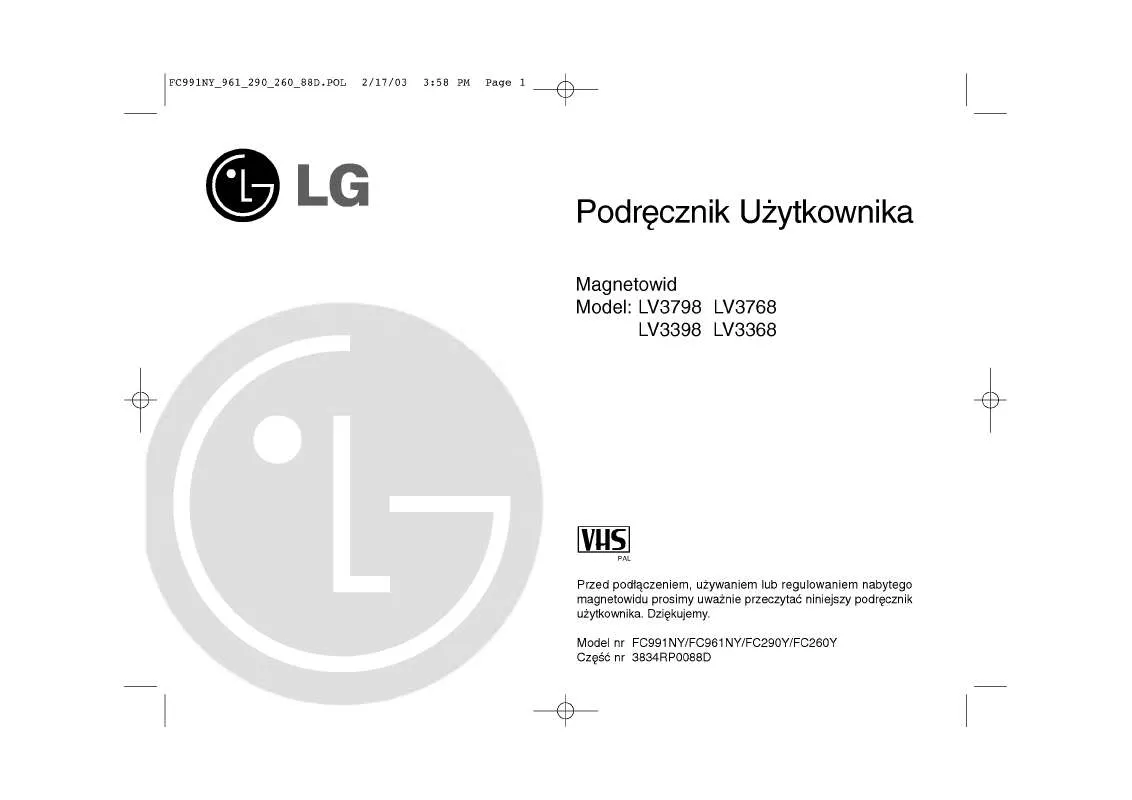 Mode d'emploi LG LV3368