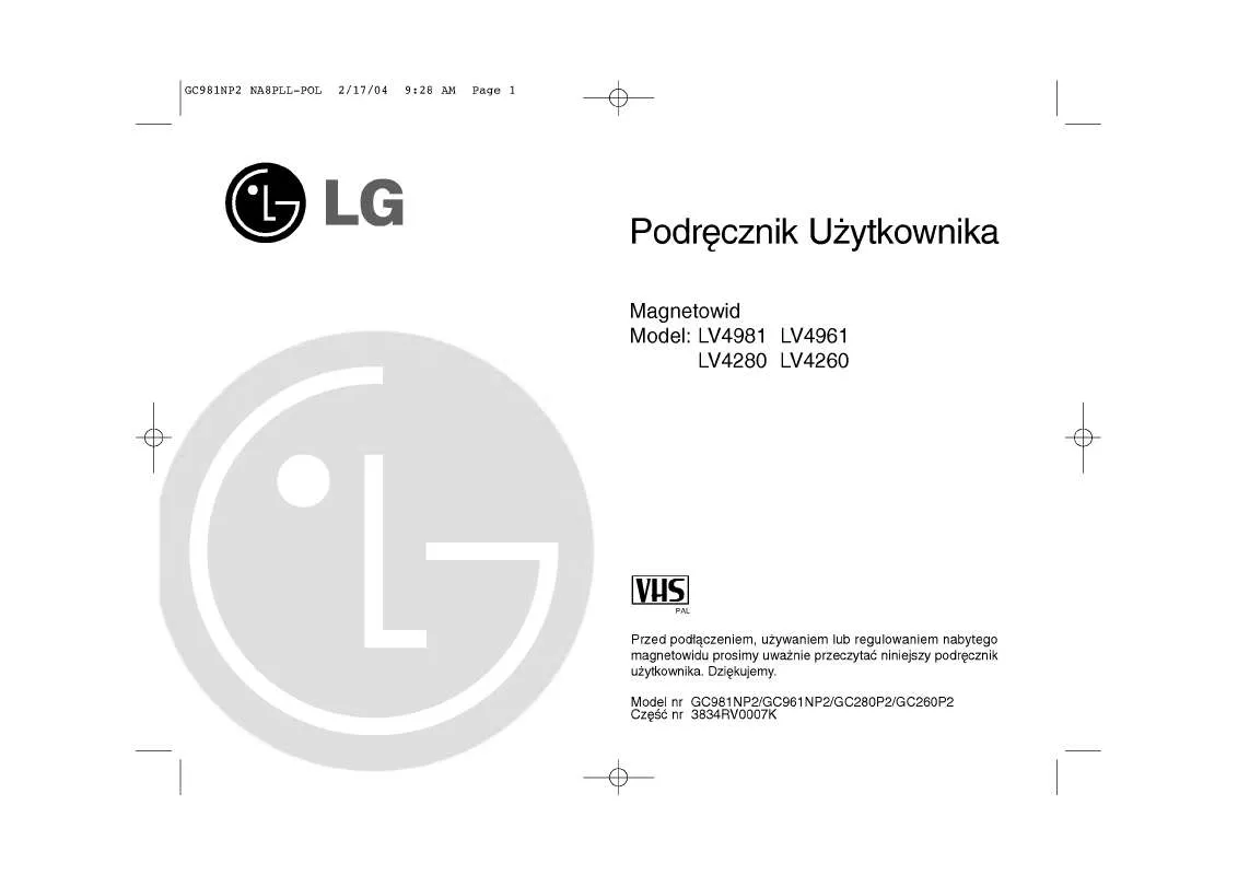 Mode d'emploi LG LV4961