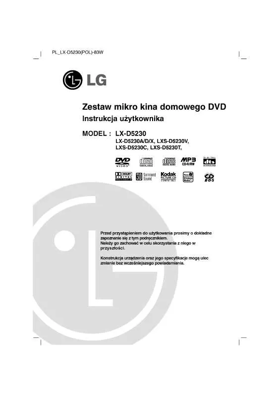 Mode d'emploi LG LX-D5230D