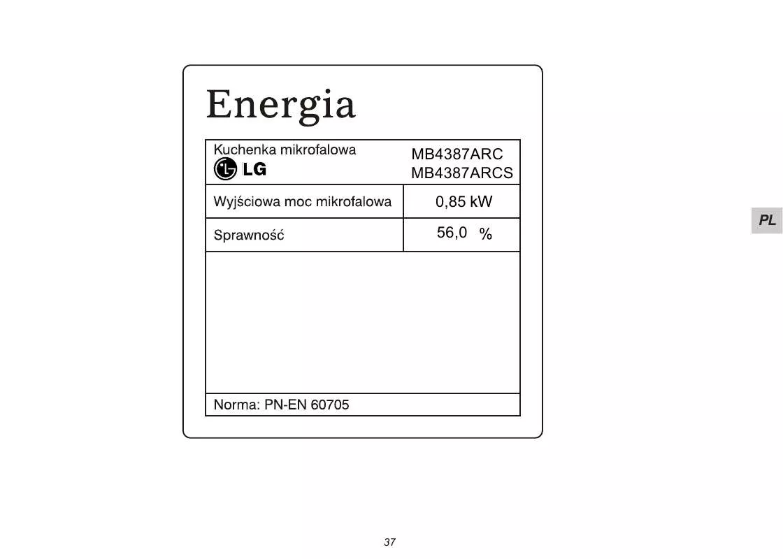 Mode d'emploi LG MB4387ARCS