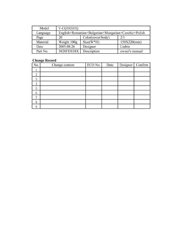 Mode d'emploi LG V-CQ382HTQ