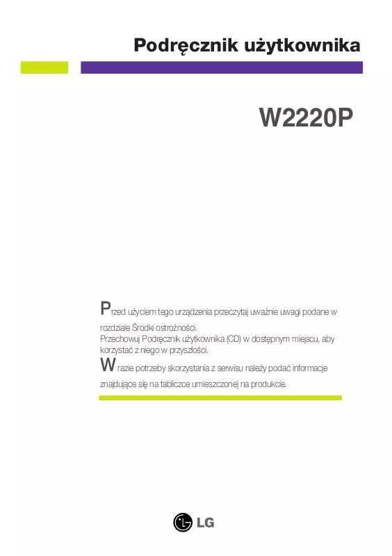 Mode d'emploi LG W2220P