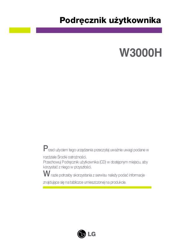 Mode d'emploi LG W3000H-BNS