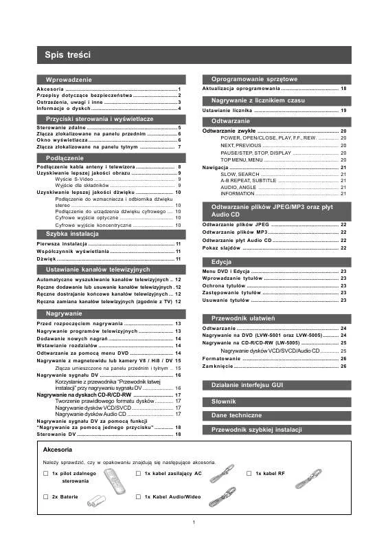 Mode d'emploi LITE-ON LVW-5005B