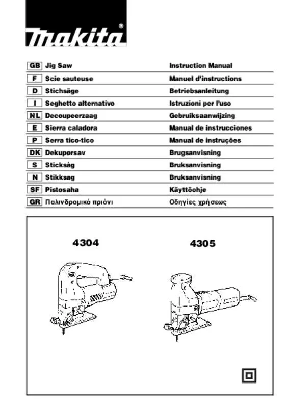 Mode d'emploi MAKITA 4305