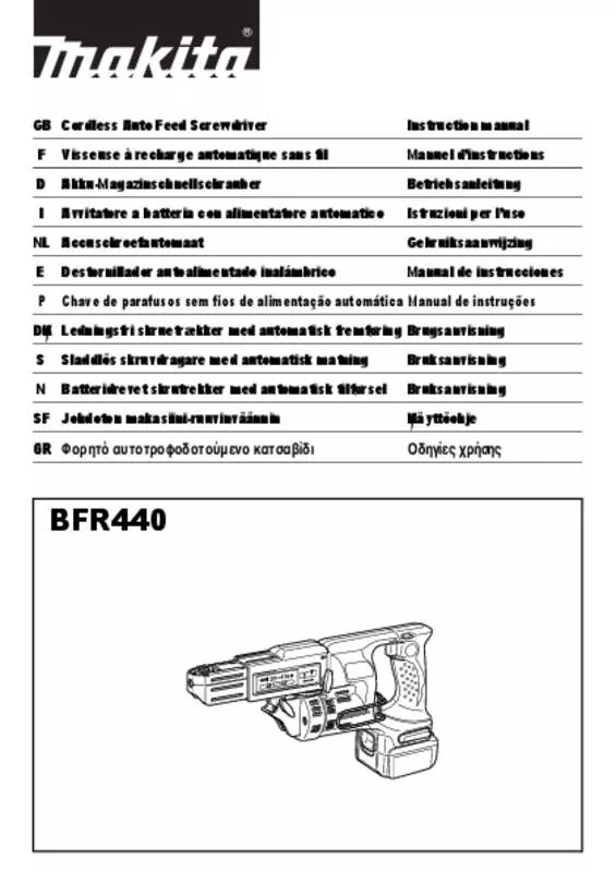 Mode d'emploi MAKITA BFR440