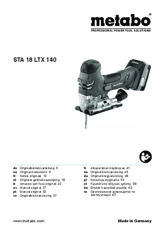 Mode d'emploi METABO STA 18 LTX