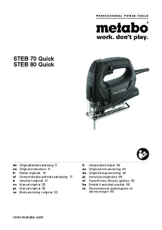 Mode d'emploi METABO STEB 70 QUICK