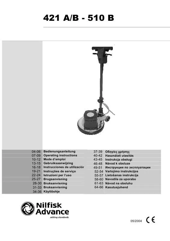 Mode d'emploi NILFISK 421 A-B-510 B