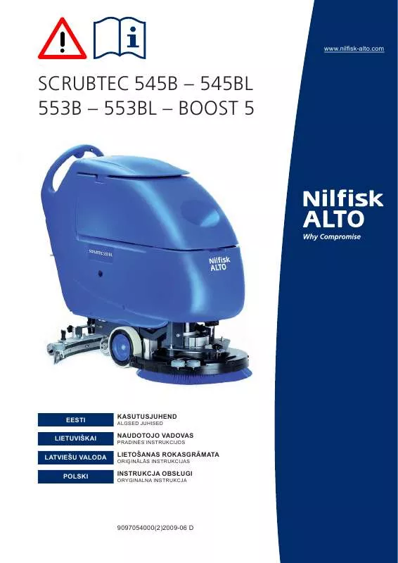 Mode d'emploi NILFISK SCRUBTEC 553E