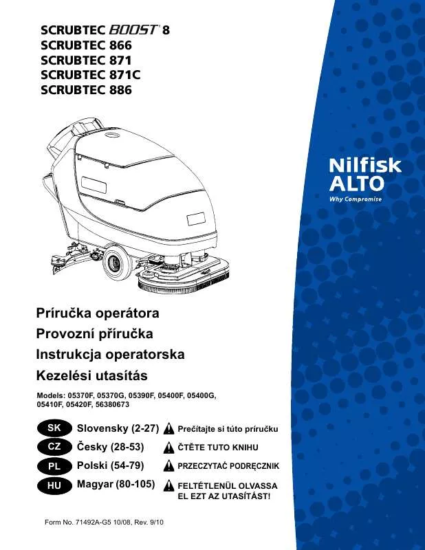 Mode d'emploi NILFISK SCRUBTEC 866