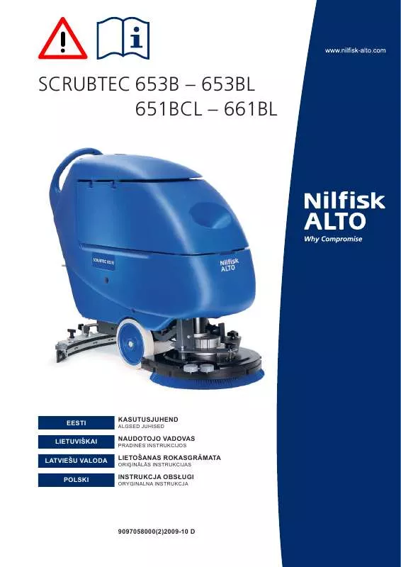 Mode d'emploi NILFISK SCRUBTEC 651BCL