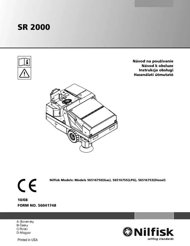 Mode d'emploi NILFISK SR 2000