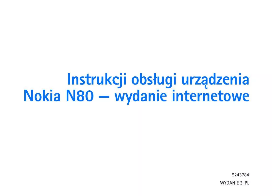 Mode d'emploi NOKIA N80-1 INTERNET EDITION