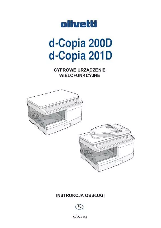 Mode d'emploi OLIVETTI D-COPIA 200D E D-COPIA 201D