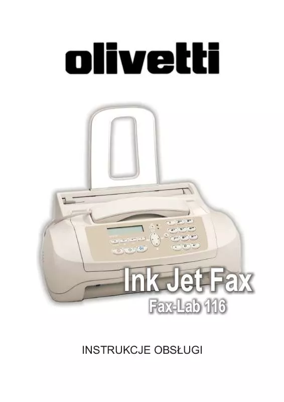 Mode d'emploi OLIVETTI FAX-LAB 116