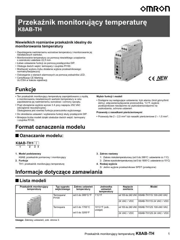 Mode d'emploi OMRON K8AB-TH