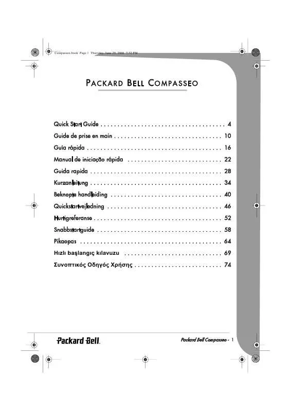 Mode d'emploi PACKARD BELL COMPASSEO 600 512MB SINGAPORE
