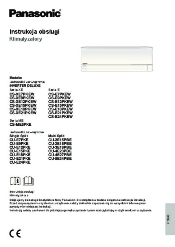 Mode d'emploi PANASONIC CS-E12PKEW