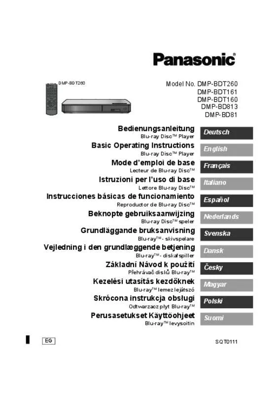 Mode d'emploi PANASONIC DMP-BD81EG