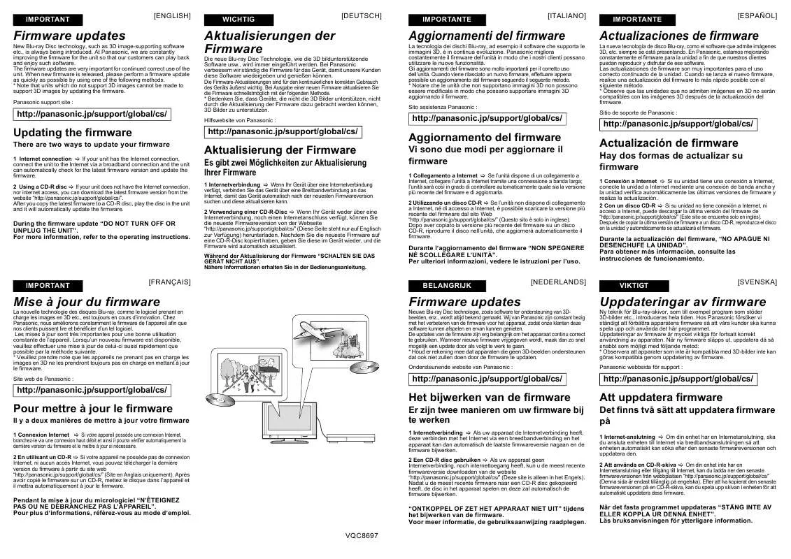 Mode d'emploi PANASONIC DMP-BDT221EC