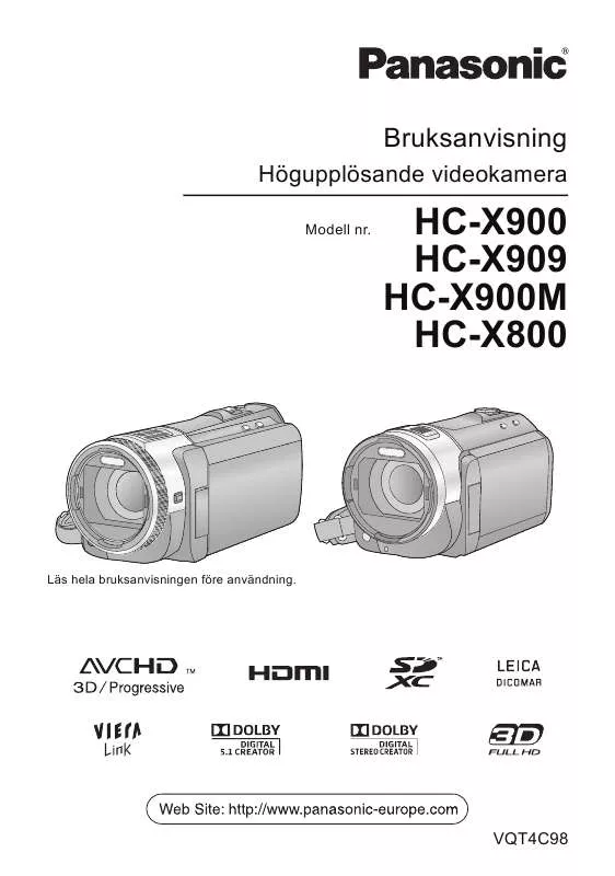 Mode d'emploi PANASONIC HC-X900M