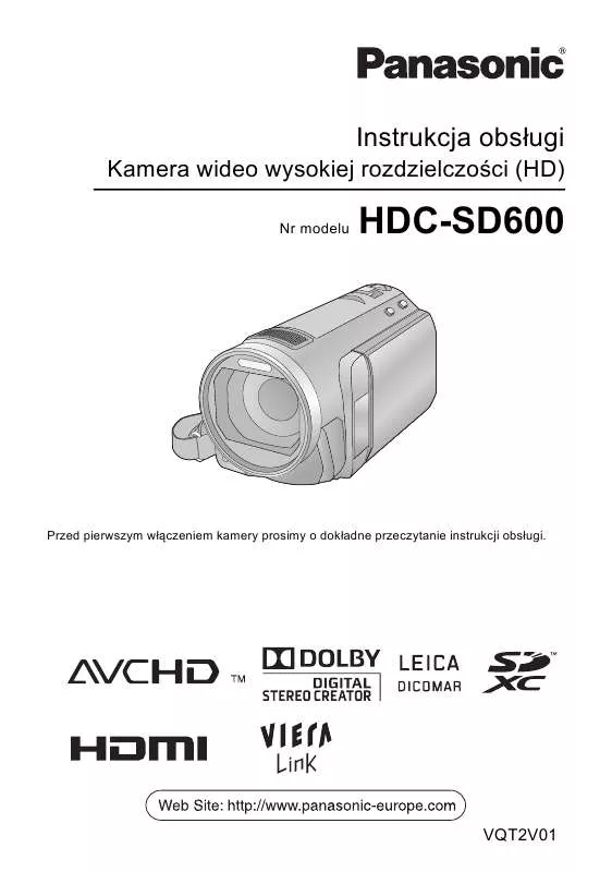 Mode d'emploi PANASONIC HDCSD600EP