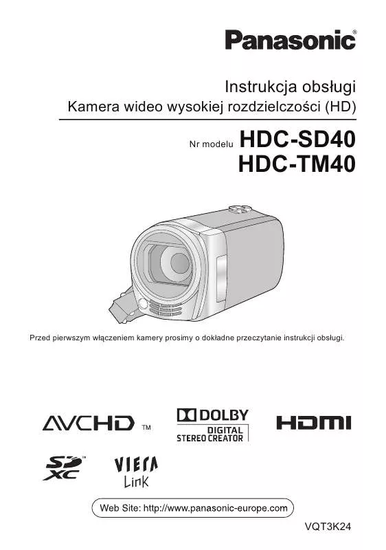 Mode d'emploi PANASONIC HDC-TM40EP