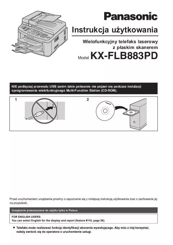 Mode d'emploi PANASONIC KX-FLB883PD