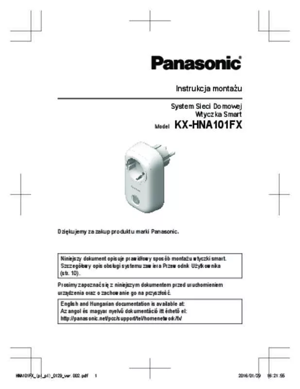 Mode d'emploi PANASONIC KX-HNA101FX